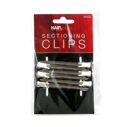 HairTools Section Clips Silver (6 pack)